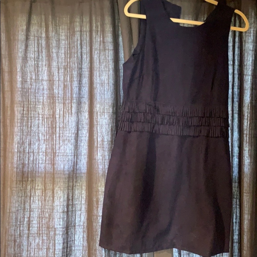 Suede navy blue dress